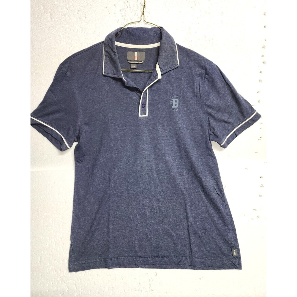 Buffalo Shirt Men Large Blue Short‎ Sleeve Casual Buttons Collared Logo